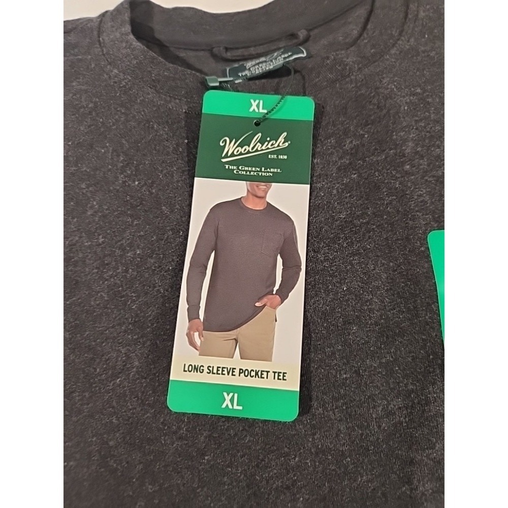 WOOLRICH Men's Long Sleeve Pocket‎ Tee Gray XL - Picture 5 of 7